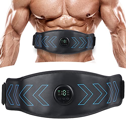 Brrnoo Ceinture D'entraînement de Fitness EMS, Ceinture de Taille Intelligente, Appareil de Ceinture D'entraînement des Muscles Abdominaux Unisexe à la Maison pour Hommes