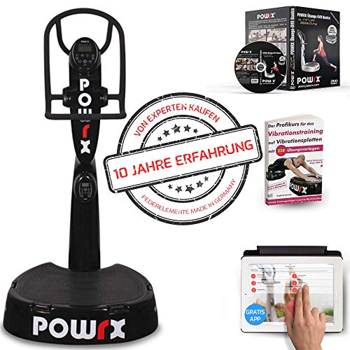 POWRX - plateforme vibrante Pro Evolution 3.5 avec kit d'accessoires (Noir)