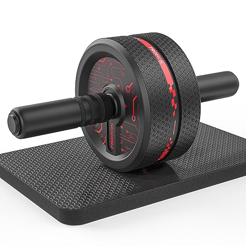 PROIRON Roue Abdominale Roue Fitness Roue AB avec Tapis pour Les Genoux pour Le Fitness Et l'Entraînement des Abdominaux Muscles De l'Épaule Musles du Bras Muscles des Cuisses