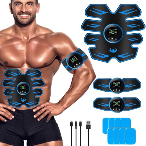 Électrostimulateur pour abdominaux, électrostimulateur musculaire, stimulateur EMS, ceinture tonifiante abdominale USB, ceinture abdominale pour des muscles abdominaux minces et toniques, abdomen/bras