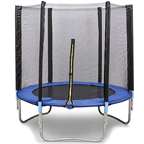 Trampoline pour enfant de 183 cm avec tapis de saut en maille et housse à ressorts - Trampoline de jardin robuste - Charge utile de 300 kg