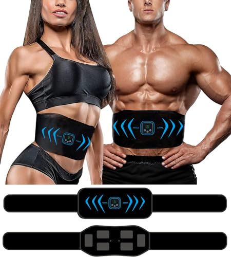WARDBES Electrostimulateur Musculaire, Entraînement Abdominal EMS, 6 Modes 15 Niveaux pour Stimulateur Musculaire Femme Homme, Ceinture Abdominale Electrostimulation
