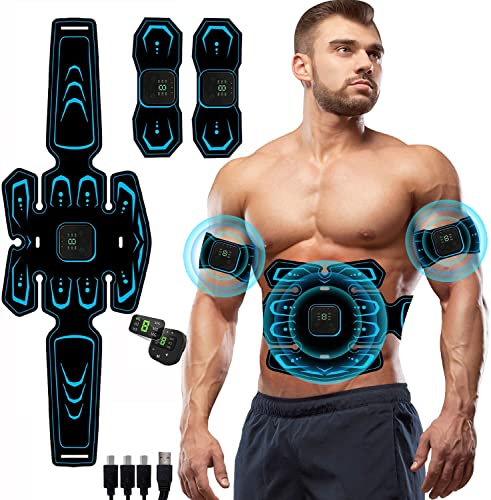 EMS Stimulateur Musculaire Abdominal, Ceinture Abdominale, Ceinture de Massage électrique avec USB, EMS Abdomen/Bras/Jambes/Taille Exerciseur (Homme/Femme)